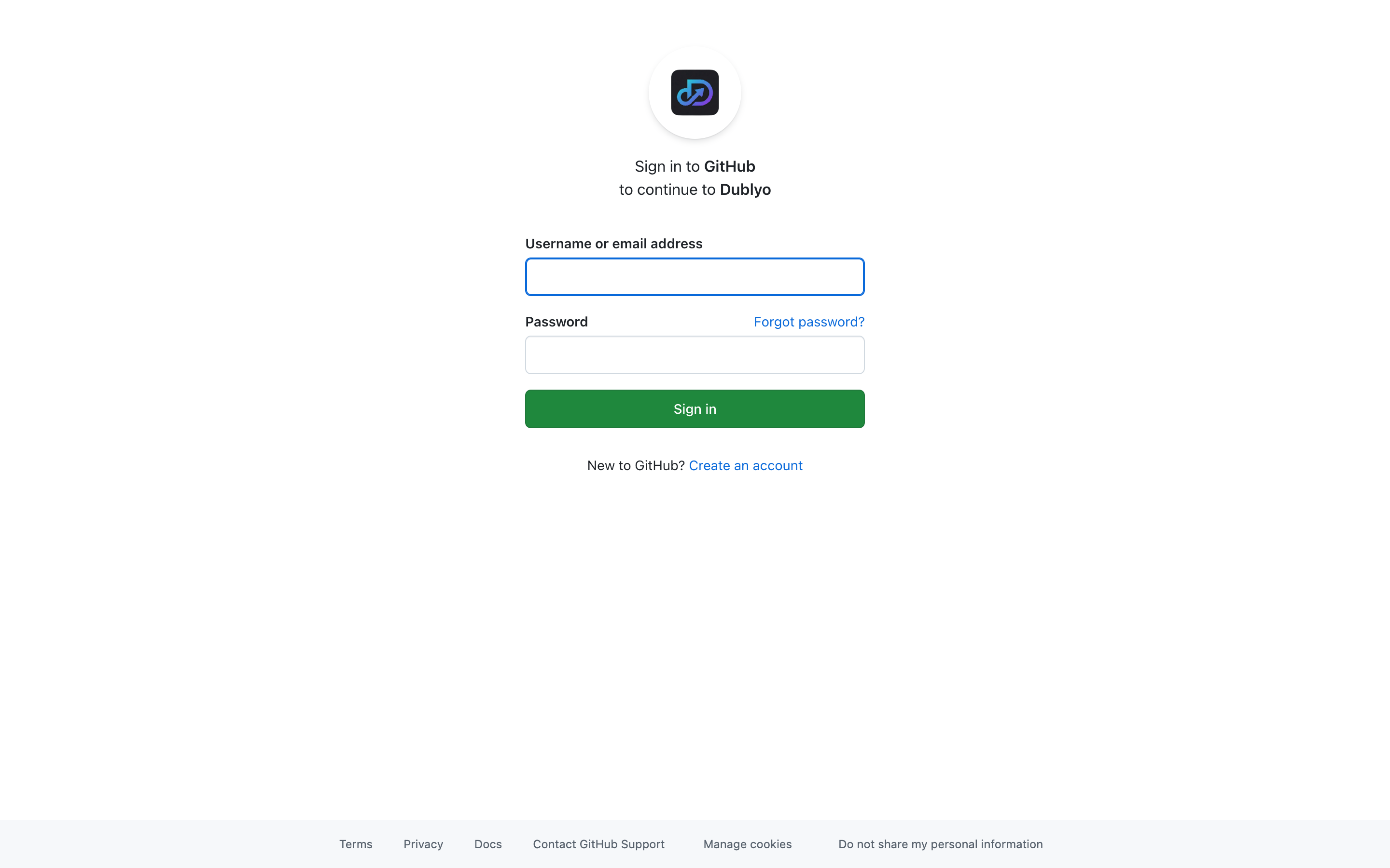 Dublyo login page